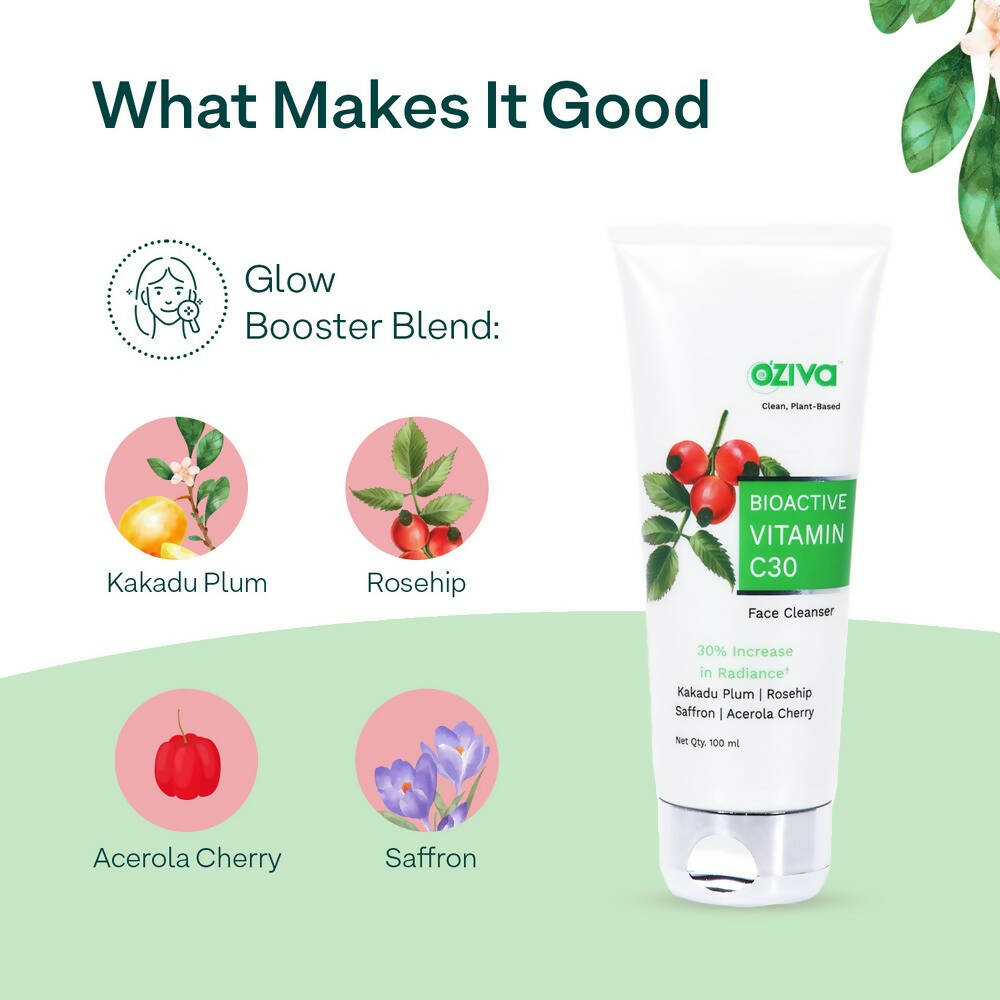 OZiva Bioactive Vitamin C30 Face Cleanser | Grocsy
