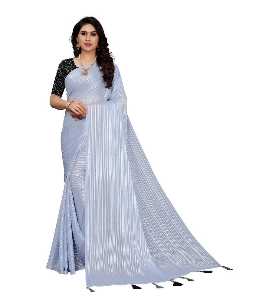 Vamika Grey Georgette Seqence Saree (Riva Grey) | Grocsy