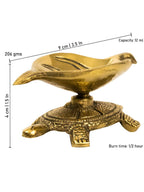 Spillbox Gold Toned Tortoise Leaf Diya | Grocsy