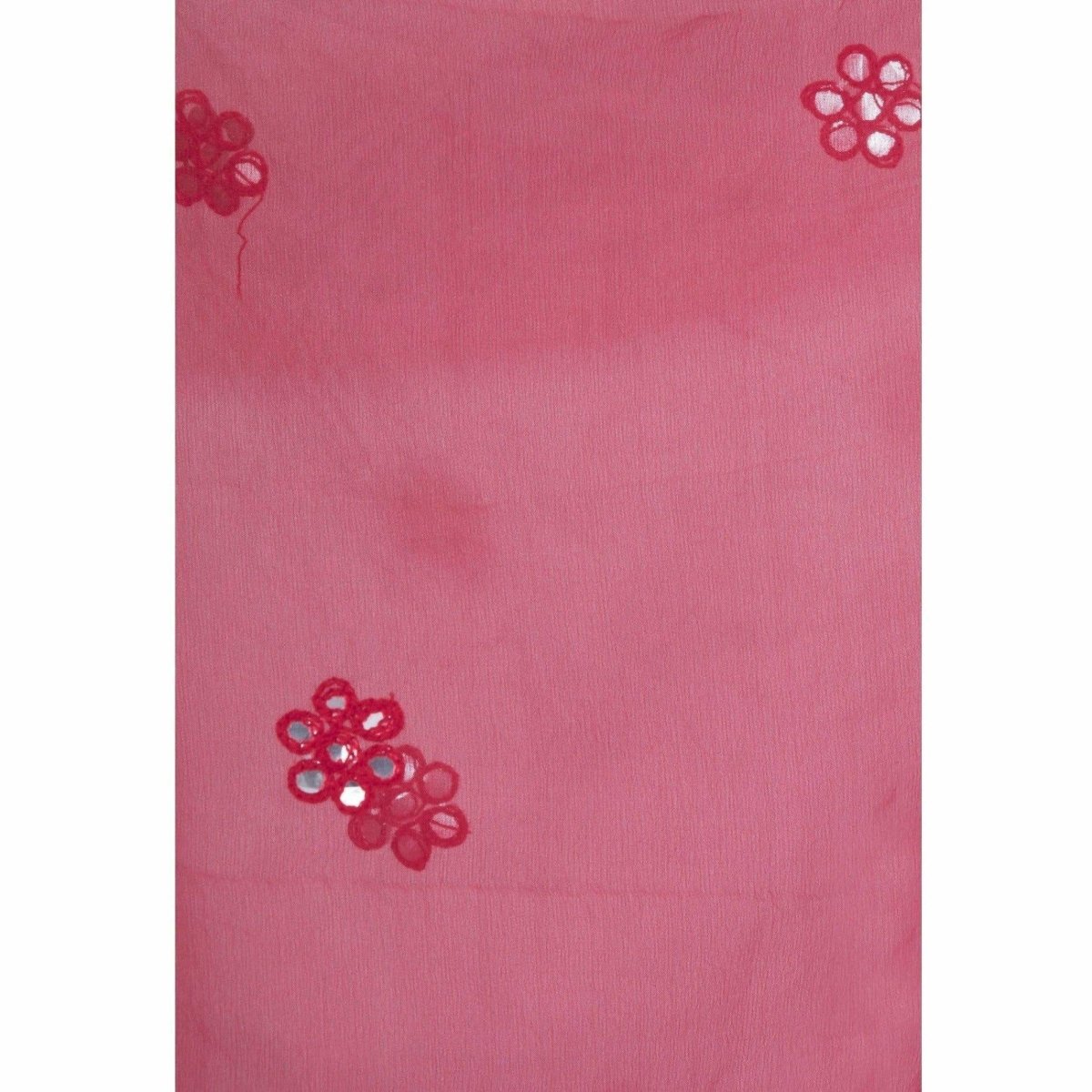 A R Silk Women's Mirror Work Orgenza Cotton Red Dupattas and Chunnis | Grocsy
