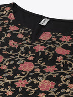 Yufta Women Black Ethnic Motifs Printed Paneled Kurta with Trouser | Grocsy