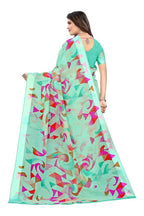 Vamika Green Linen Satin Border Saree | Grocsy