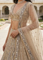 Lehenga Mart Golden Net Designer Bollywood Style Wedding Wear Lehenga Choli | Grocsy