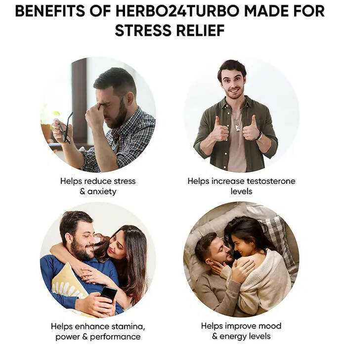 Dr. Vaidya's Herbo 24 Turbo Capsules For Stress Relief | Grocsy