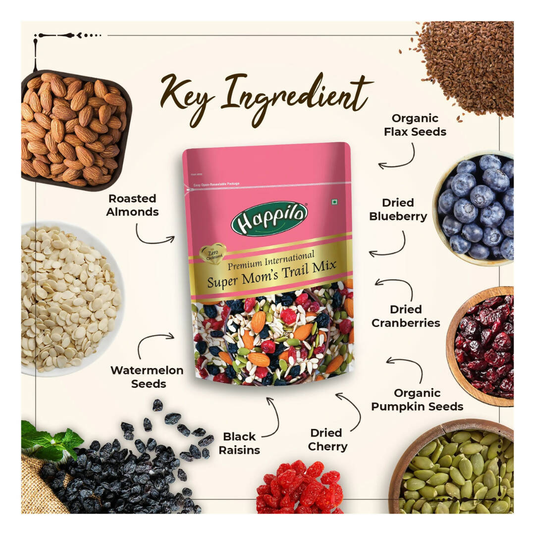 Happilo 100% Nutritious Premium Super Mom's Trail Mix | Grocsy