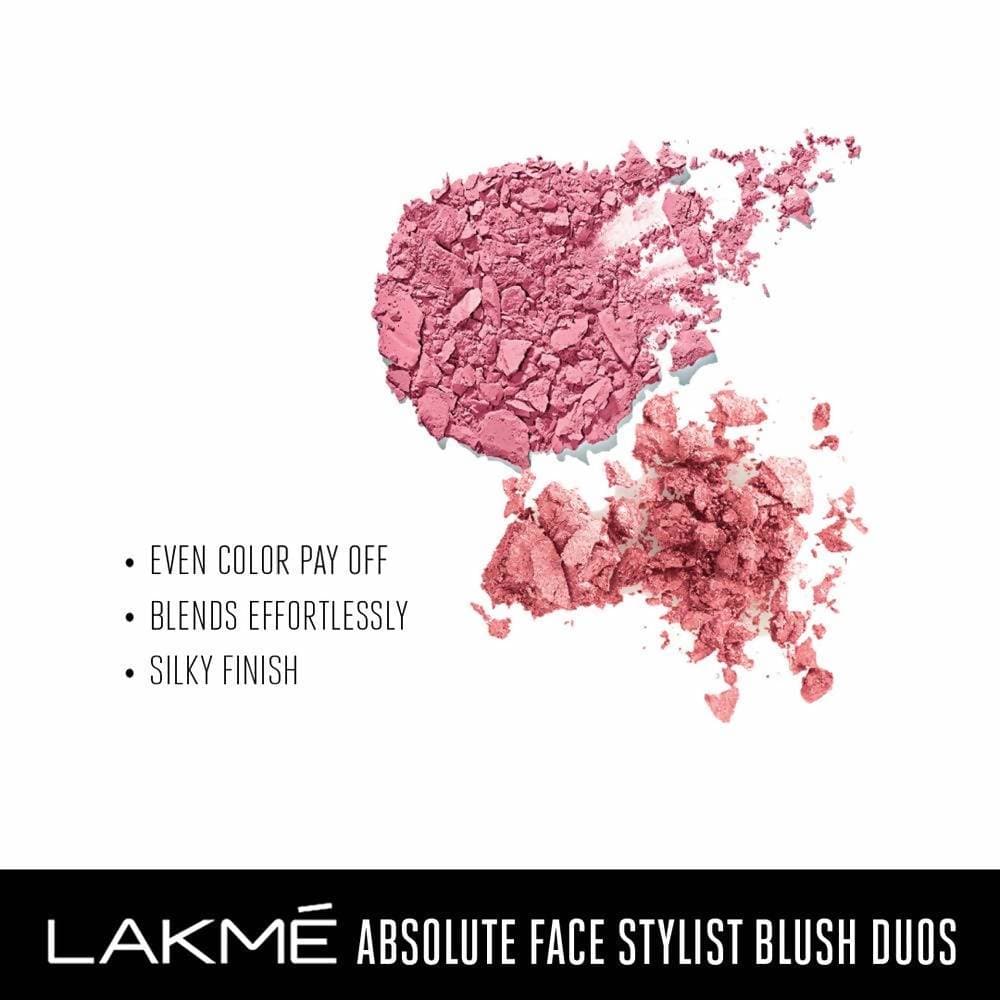 Lakme Absolute Face Stylist Blush Duos - Coral Blush | Grocsy