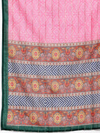 Myshka Women's Green Cotton Solid 3/4 Sleeve V Neck Casual Kurta Dupatta Set | Grocsy
