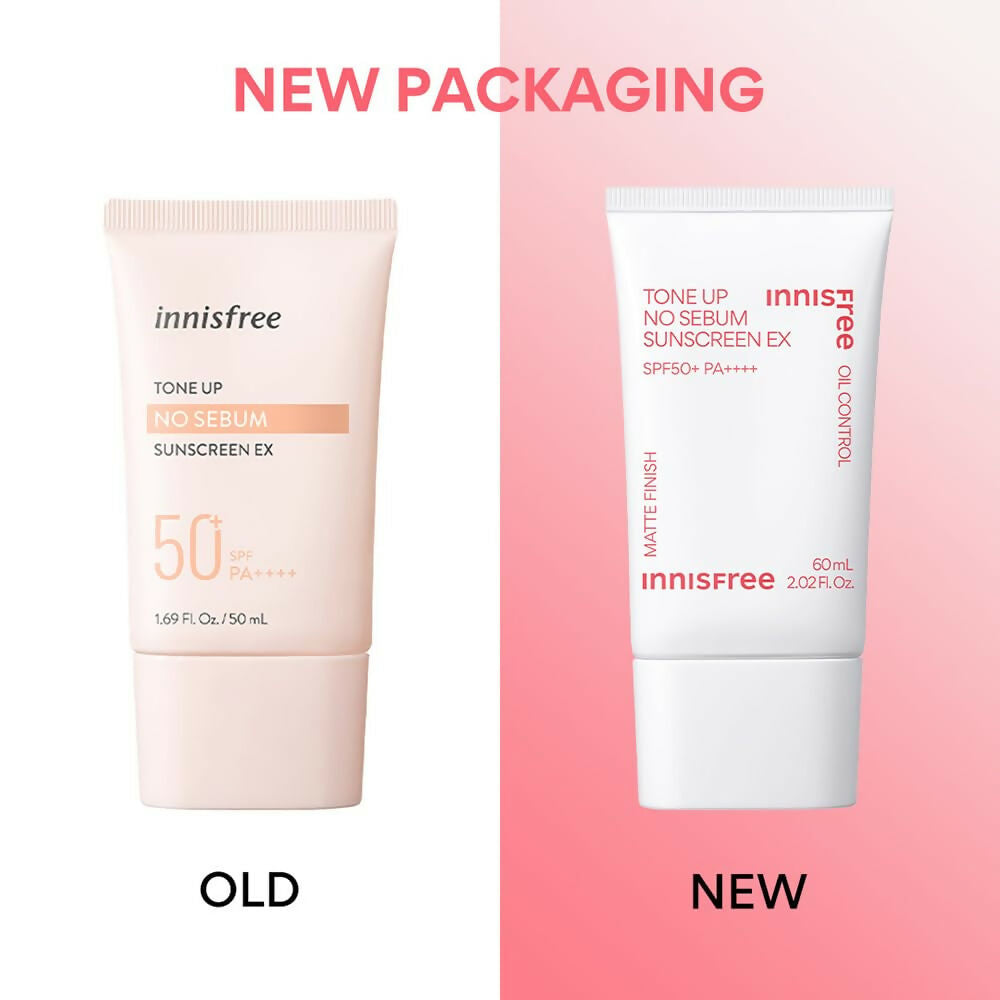 Innisfree Tone Up No Sebum Sunscreen with SPF 50+ PA++++ Korean Sunscreen | Grocsy