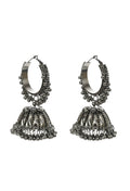 Mominos Fashion Johar Kamal Oxidised Black-Plated With Ghungroo Jhumkas