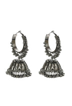 Mominos Fashion Johar Kamal Oxidised Black-Plated With Ghungroo Jhumkas