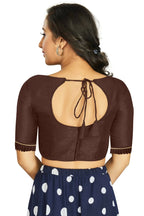 Aastha Fashion Women's Coffee Art Silk Designer Party Wear Readymade Blouse | Grocsy