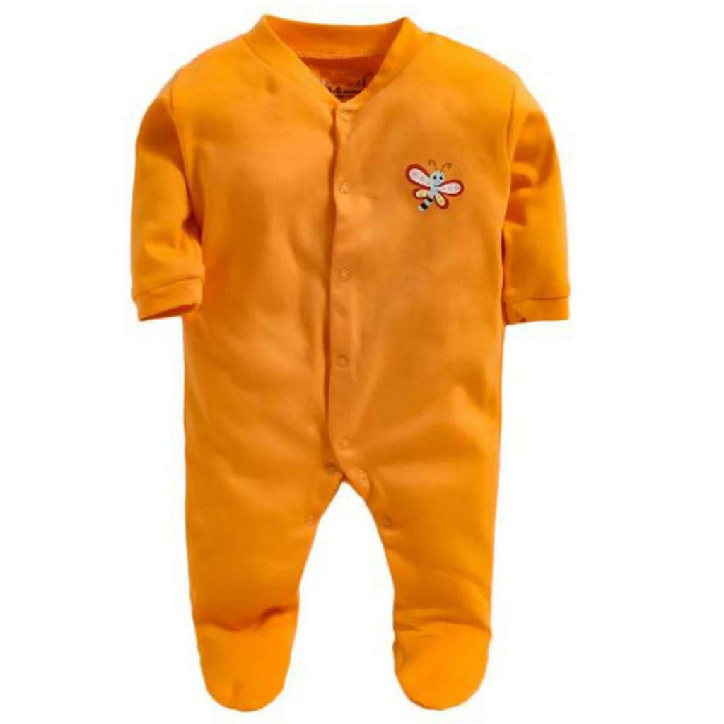 Daddy - G Rompers/Sleepsuits/Jumpsuit /Night Suits for New Born Babies - Orange | Grocsy