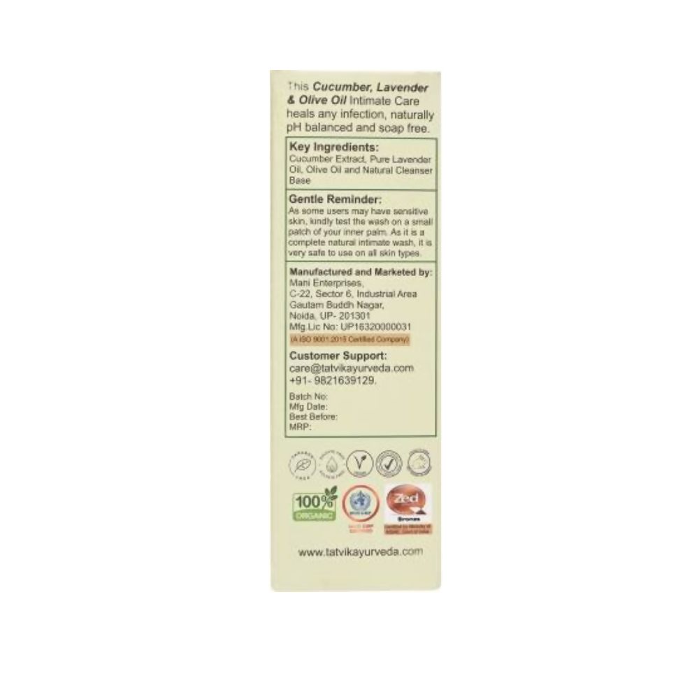 Tatvik Ayurveda Swacha Intimate Care Her (Cucumber, Lavender & Olive Oil) | Grocsy
