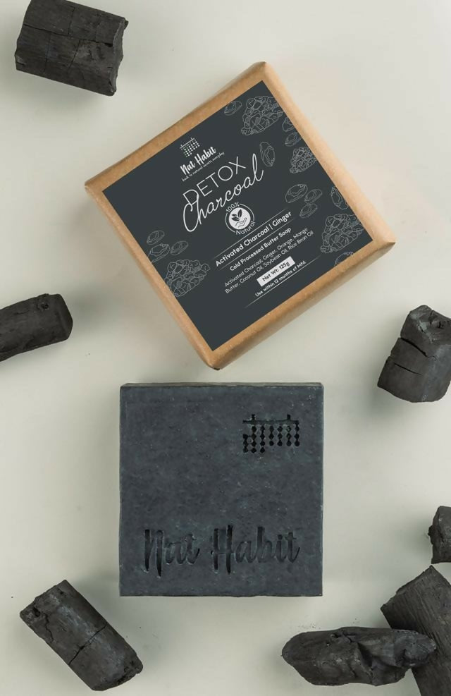 Nat Habit Cold Processed Detox Charcoal Soap | Grocsy