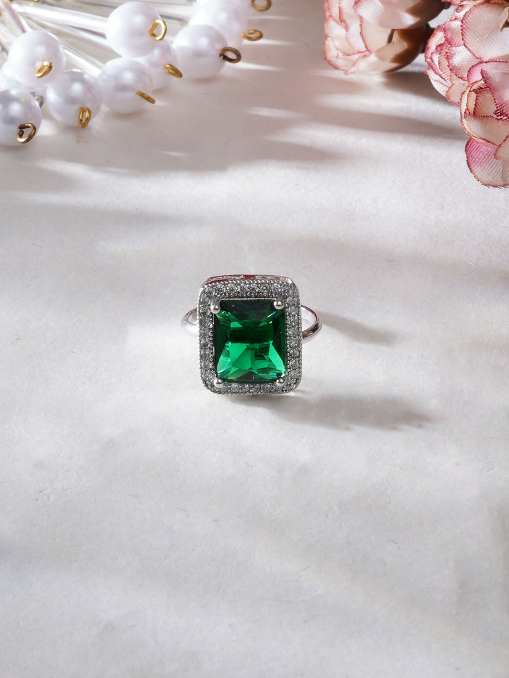 green stone ring (Green) - Ruby Raang | Grocsy