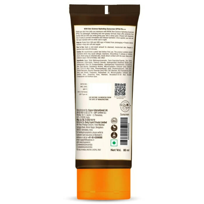 Wow Skin Science Hydrating Sunscreen Spf 50 Pa +++ | Grocsy