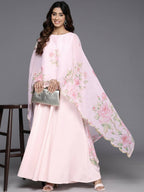 Ahalyaa Women's Traditional wear Dress - Pink | Grocsy