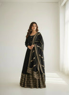 Teeya Creation Womens New Fancy Silk Heavy Quality Fabric With Handwork Black Gown Set | Grocsy