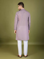 Vastranavya Dusty Peach Exclusive Festival Wear Viscose Silk Thread with Sequence Embroidered Work Kurta with Dupatta | Grocsy