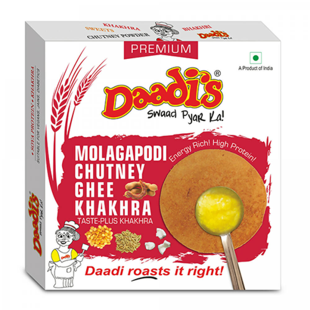 Daadi's Molagapodi Chutney Ghee Khakhra | Grocsy