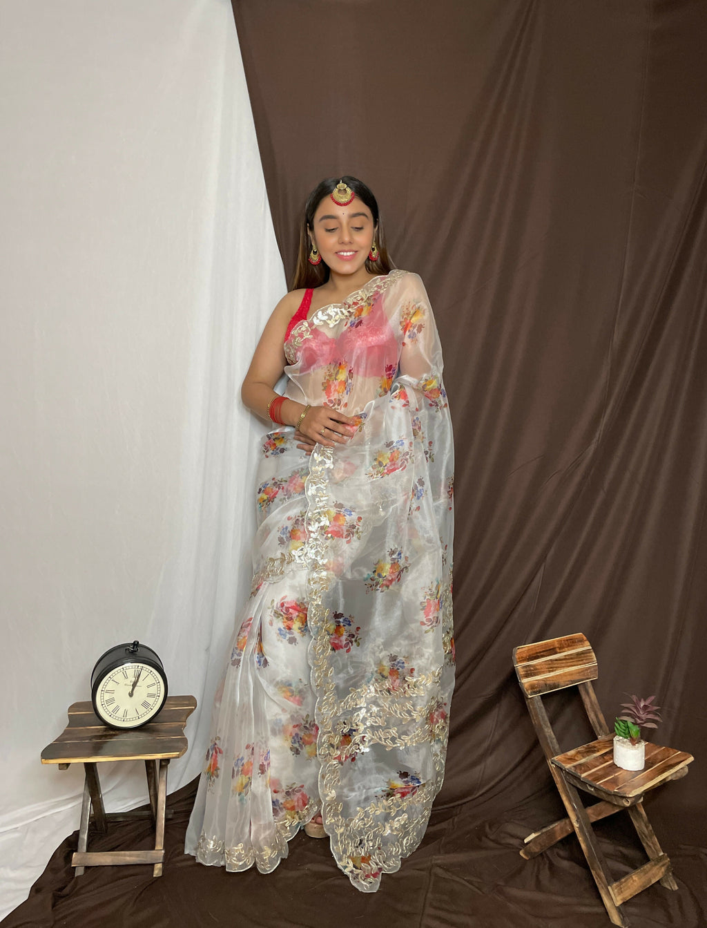 Vamsee Yashodha Yellow Organza Saree | Grocsy