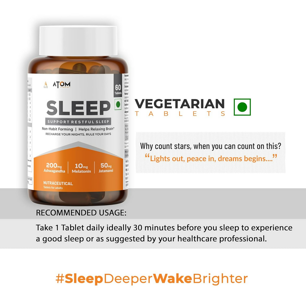 As-It-Is Atom Sleep Non-Addictive Sleep-Aid Veg Tablets | Grocsy