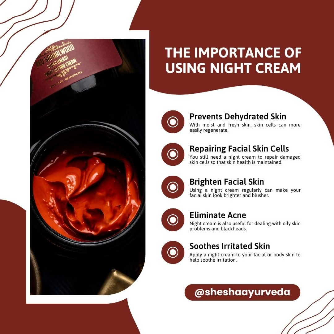 Shesha Ayurveda Sandalwood Kumkumadi Night Repair Cream | Grocsy
