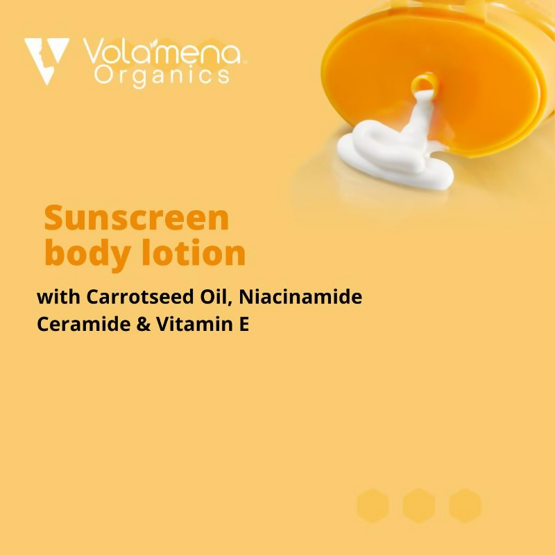 Volamena Sunscreen Body Lotion With Carrot Seed Oil Protects From UVA & UVB | Grocsy
