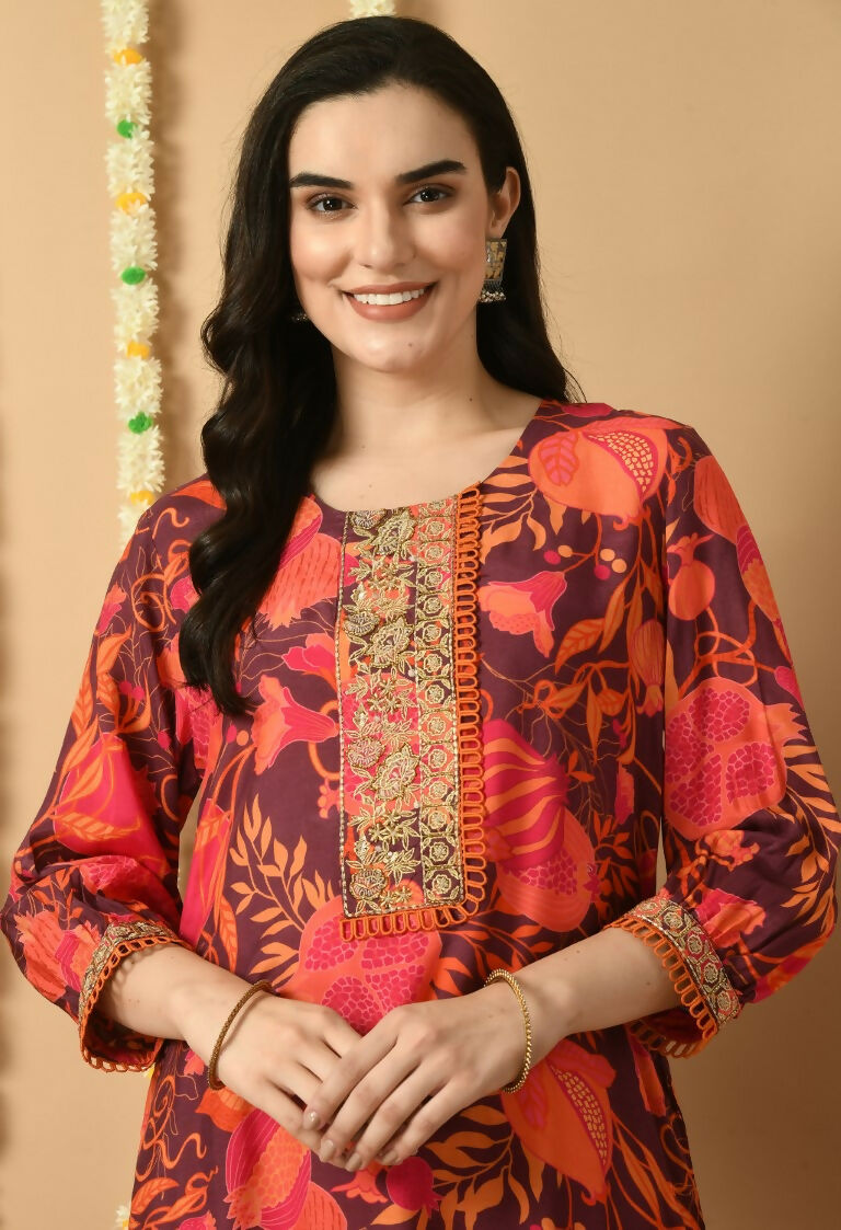 Joban Fashion Red Maslin Kurta Set | Grocsy