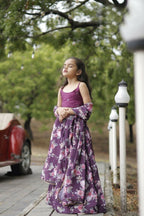 Aayaa Designer Embroidery Thread With Sequance Work Kids Lehenga Choli - Multi Color | Grocsy