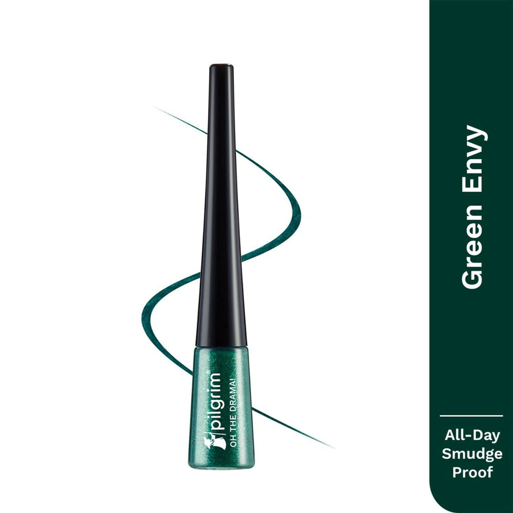 Pilgrim Metallic Eyeliner Green Envy, Long Lasting & Smudge Proof Enriched With Argan Oil | Grocsy