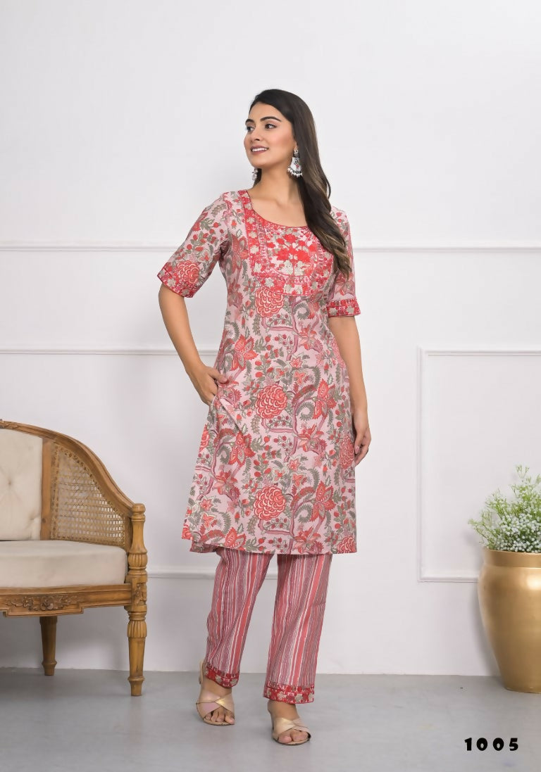 Festive Wear Ethnic Red chanderi Stitched Suit - Anbazaar | Grocsy