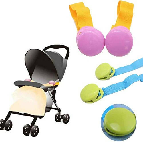 Safe-O-Kid Baby Stroller Clip, Glossy Blanket Clip Stroller, Pram/Buggy Accessories For Baby, Blue | Grocsy