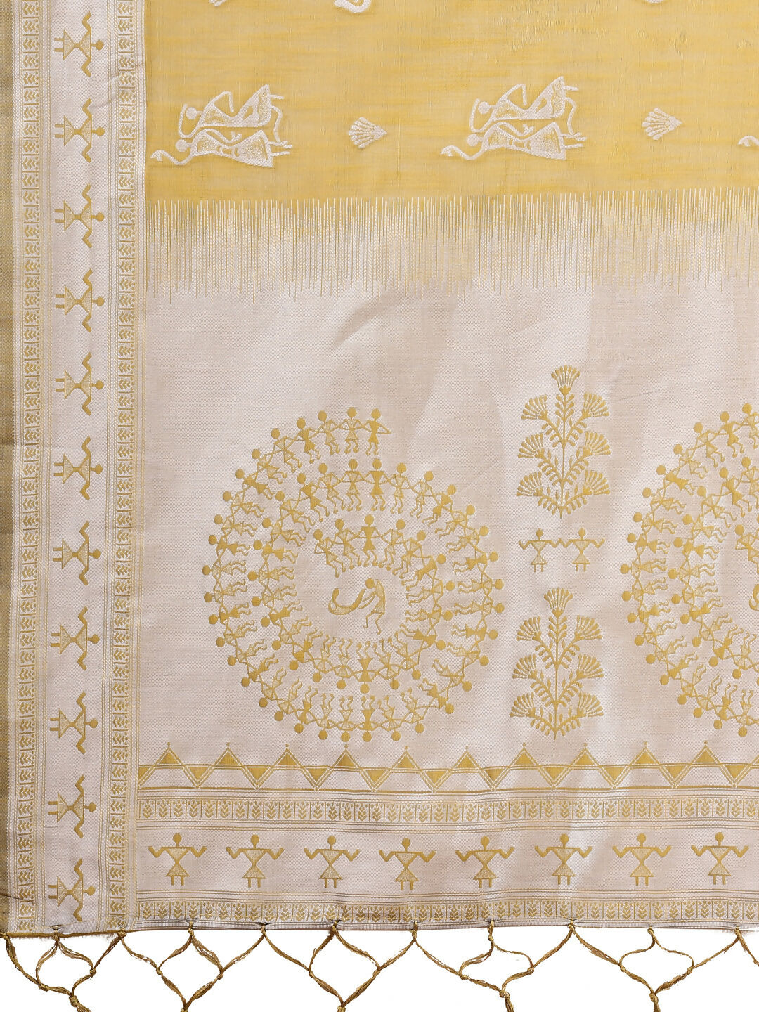 Shree Shyam Fashion Varnika Mustard Linen Cotton Saree | Grocsy
