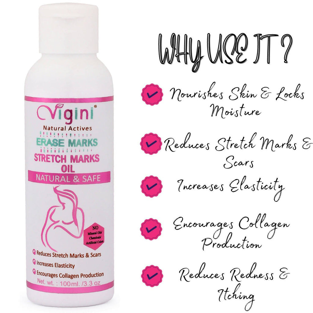 Vigini Natural Actives Stretch Marks Scars Removal Cream Oil | Grocsy