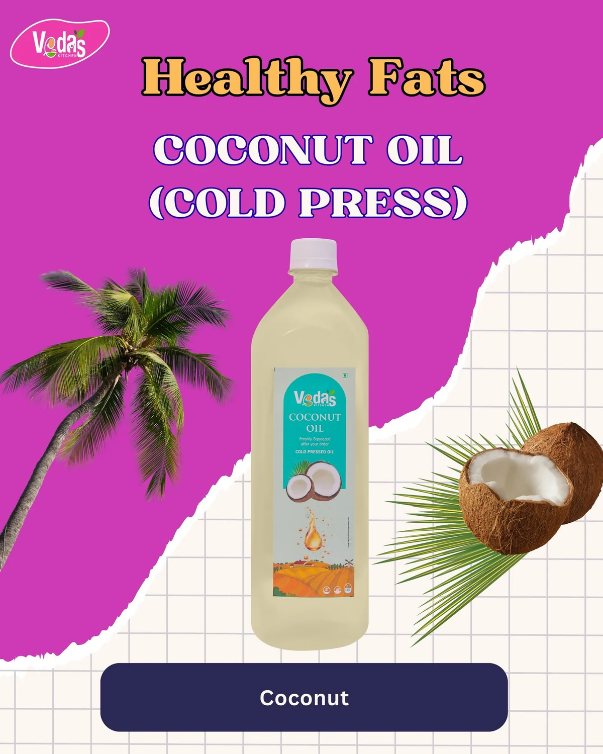 Vedas Kitchen Coconut Oil | Grocsy