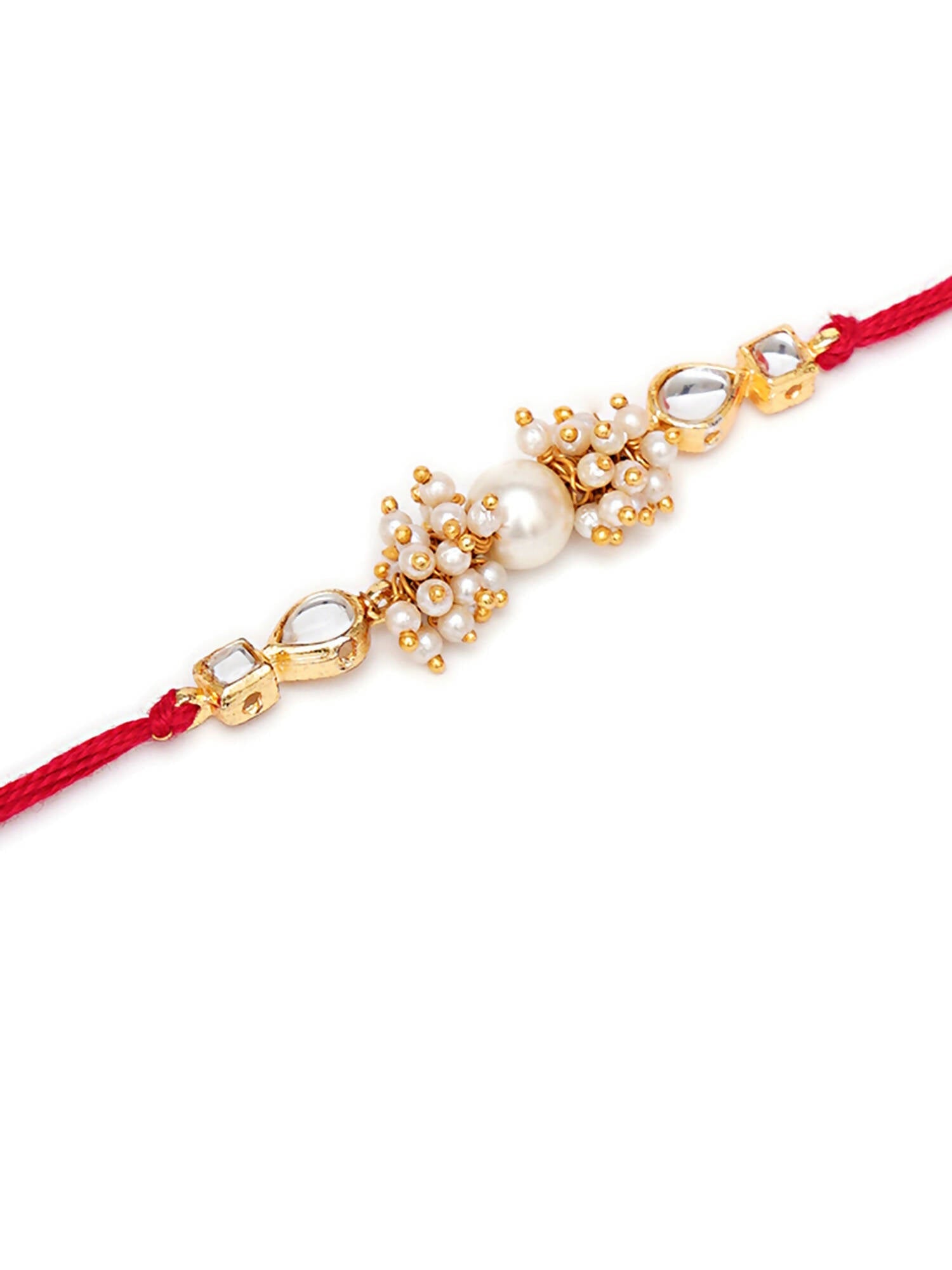 Designer kundan Rakhi - Ruby Raang | Grocsy