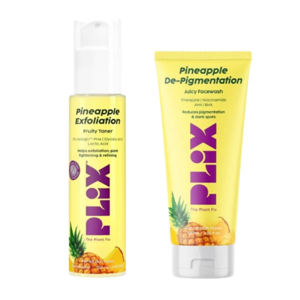 PLIX The Plant Fix Pineapple Depigmentation Regime With Fruity Toner & Cleanser | Grocsy