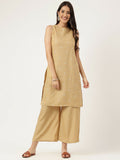 Joban Fashion Beige Rayon and Embroidered Work Straight Kurta Bottom Set | Grocsy