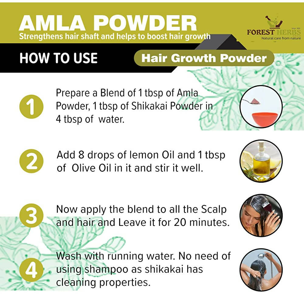Forest Herbs 100% Natural Organic Amla, Reetha, Shikakai Powder Combo | Grocsy