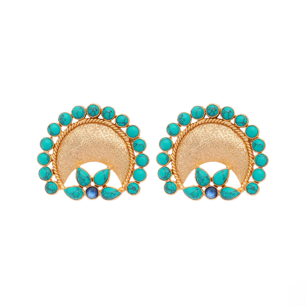 Nuyug Turquoise Crescent Earrings | Grocsy
