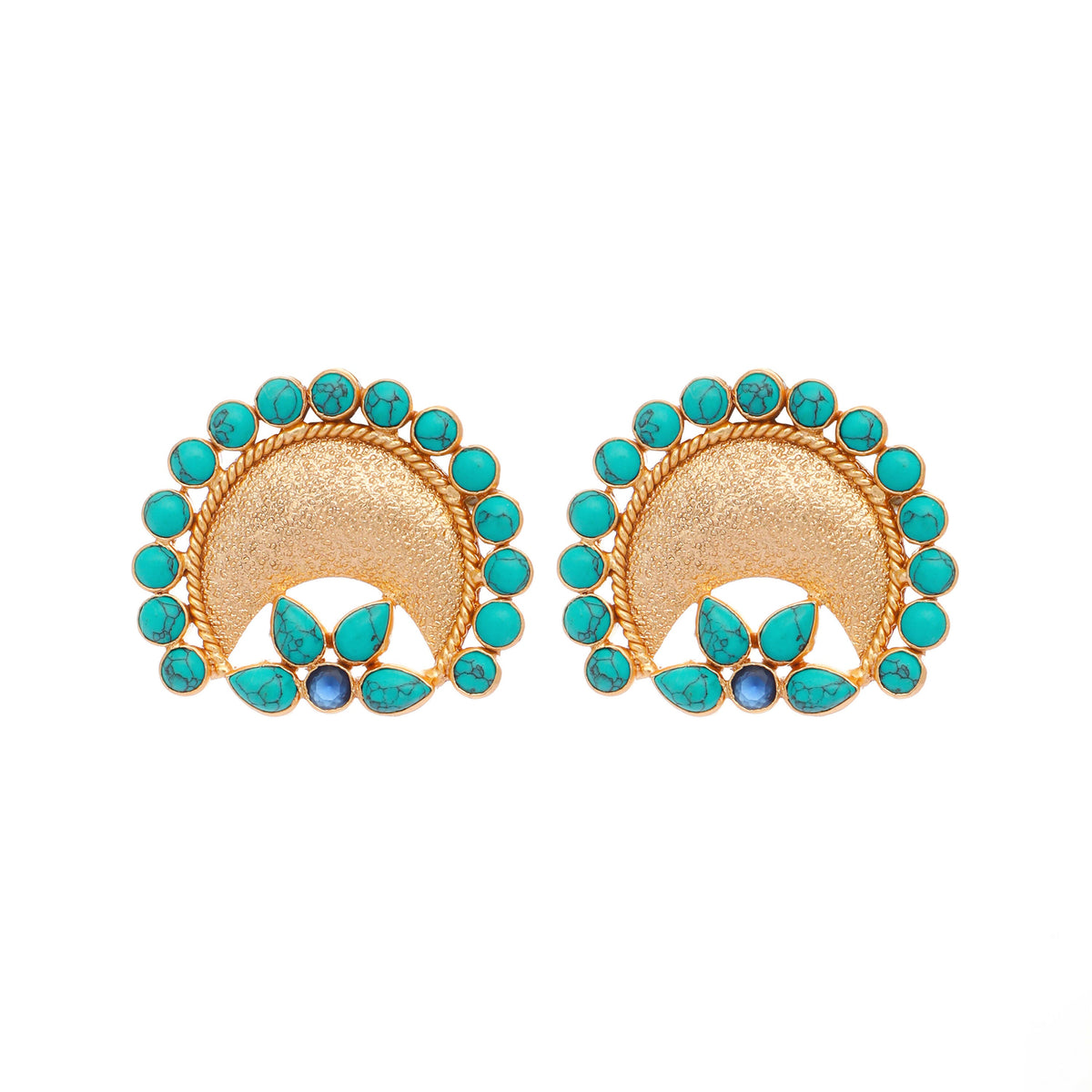Nuyug Turquoise Crescent Earrings | Grocsy
