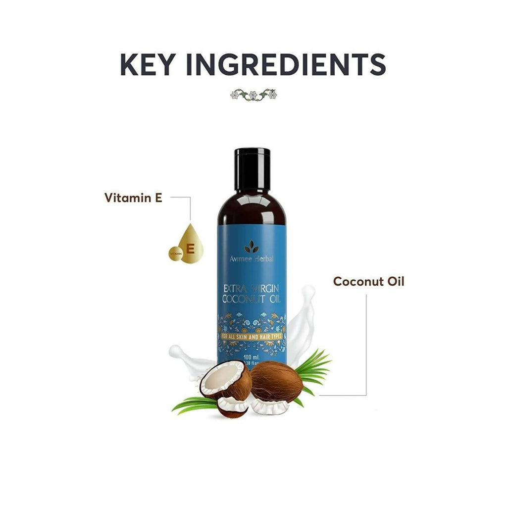 Avimee Herbal Extra Virgin Coconut Oil For Winters, Moisturizes Skin & Hair | Grocsy