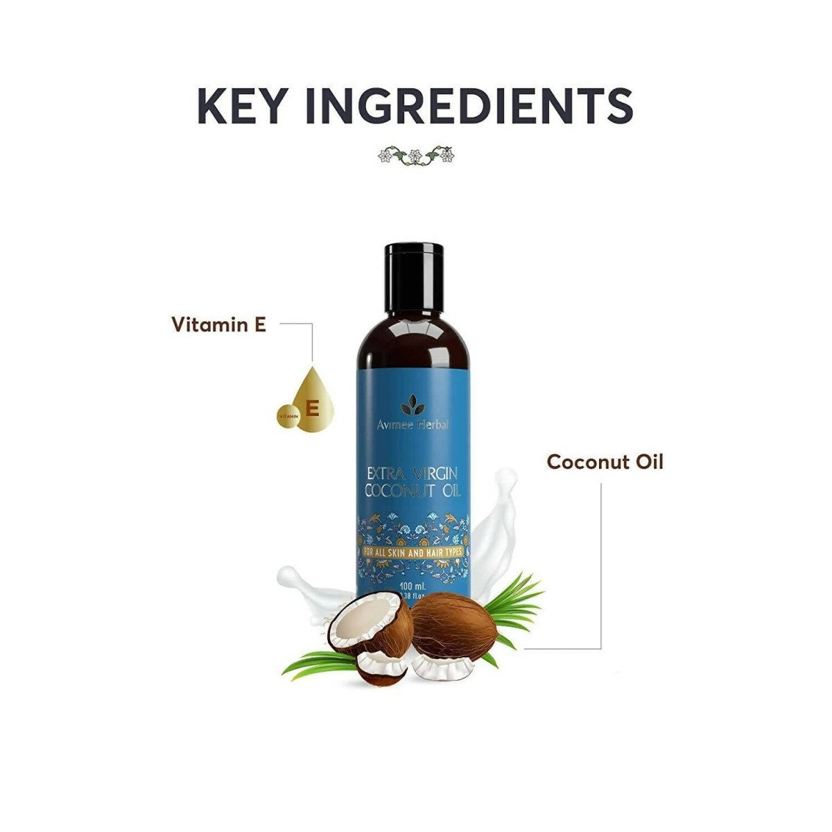 Avimee Herbal Extra Virgin Coconut Oil For Winters, Moisturizes Skin & Hair - Limited Time Offer | Grocsy