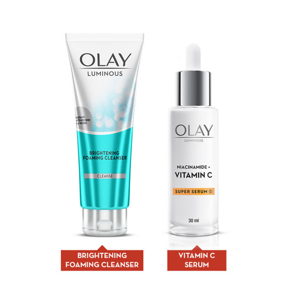 Olay Hydration Boost Kit With Niacinamide + Vitamin-C Super Serum & Cleanser | Grocsy
