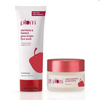 Plum Saffron & Papaya Glow Bright Gel Face Wash and Moisturizer Combo | Grocsy