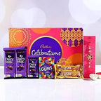 Kundan Ethnic Rakhi and Cadbury Celebrations Box | Grocsy