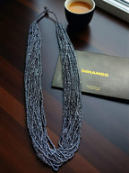 Inhanns Rangsaaz 20-Layer Luxe Long Beaded Only Necklace - Navy Blue 20 Layen Long Only Necklace | Grocsy