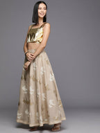 Ahalyaa Women's Traditional Wear Co-ods - Tan | Grocsy
