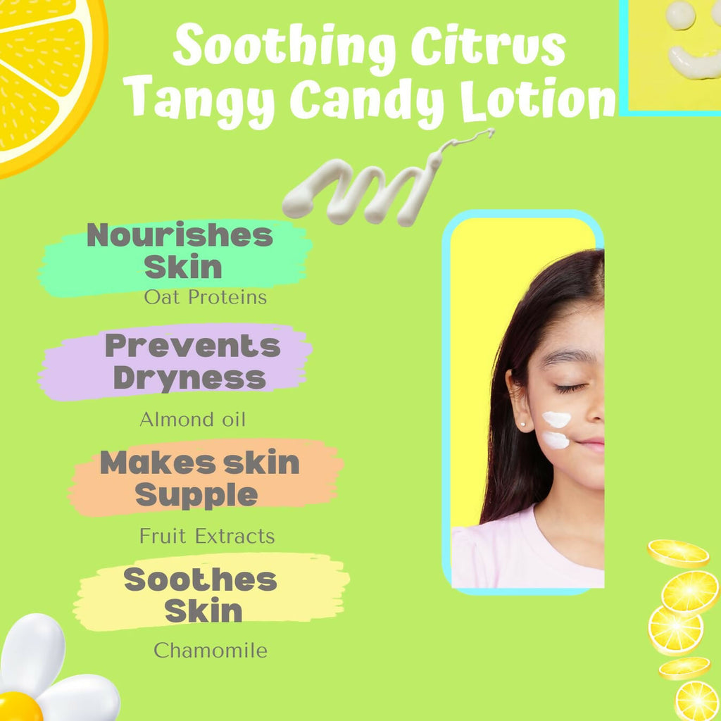 Puddles Organic Tangy Candy Lotion For Kids with Almond Oil, Kokum Butter & Natural Fruit Extracts for Happy Skin & Soften Dry Skin | Grocsy